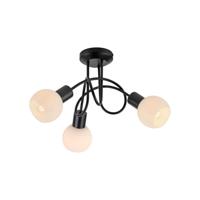 Just Light Zwarte plafondlampLoki 3-lichts krul - 12153-18