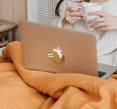 Luiaard laptop sticker