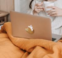Luiaard laptop sticker