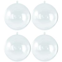 4x Transparante hobby/DIY kerstballen 8 cm