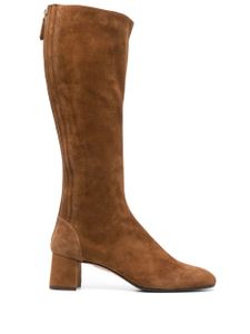 Aquazzura bottes Saint Honore 50 mm en daim - Marron