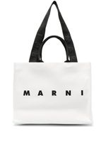 Marni sac cabas East-West à logo imprimé - Blanc