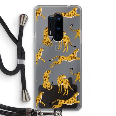 Luipaard: OnePlus 8 Pro Transparant Hoesje met koord