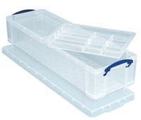 Really Useful Box opbergdoos 22 liter met 2 dividers, transparant - thumbnail