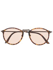 Giorgio Armani lunettes de soleil à monture ronde - Marron