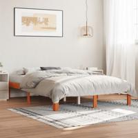 Bedframe zonder matras massief grenenhout wasbruin 120x190 cm