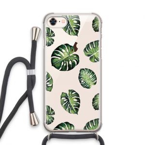 Tropische bladeren: iPhone 8 Transparant Hoesje met koord
