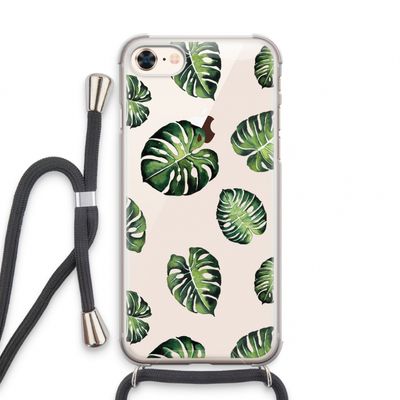 Tropische bladeren: iPhone 8 Transparant Hoesje met koord