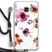 Geschilderde bloemen: Samsung Galaxy A3 (2016) Transparant Hoesje met koord