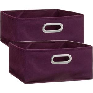 Opbergmand/kastmand - Set van 4x stuks - aubergine - linnen - 14 liter - 31 x 31 x 15 cm - Opbergbox