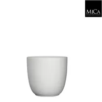 Mica Decorations tusca ronde pot mat wit maat in cm: 19 x 20 - thumbnail