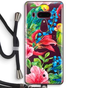 Papegaaien: HTC U12+ Transparant Hoesje met koord