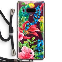 Papegaaien: HTC U12+ Transparant Hoesje met koord