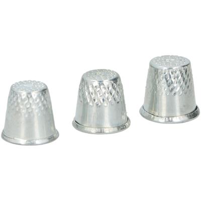 3x stuks Vingerhoedjes - metaal - in verschillende maten - Knutselen