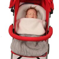 Dikke baby Swaddle wrap brei envelop slaapzak pasgeboren baby warme bands indoor baby wandelwagen slaapzak (lichtgrijs)