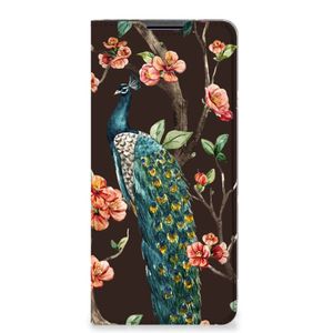 Motorola Edge 30 Pro Hoesje maken Pauw met Bloemen