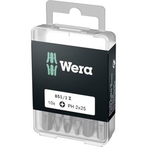 Wera 851/1 Z DIY SiS 05072401001 Kruis-bit PH 2 Gereedschapsstaal Gelegeerd, Taai D 6.3 10 stuk(s)