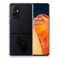 OnePlus 9 Silicone-hoesje Gun Don't Touch My Phone - thumbnail