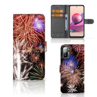 Xiaomi Redmi Note 10/10T 5G | Poco M3 Pro Wallet Case met Pasjes Vuurwerk - thumbnail