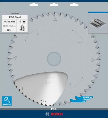 Bosch Accessoires PRO Steel cirkelzaagblad voor gesnoerde machines | 355 x 2 |2 x 25 |4 mm | T66 - 2608844870