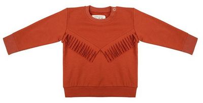 sweater Boho meisjes katoen roestbruin maat 80