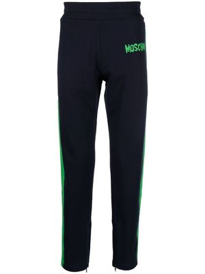 Moschino pantalon de jogging à bandes contrastantes - Bleu