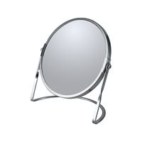 Make-up spiegel Cannes - 5x zoom - metaal - 18 x 20 cm - zilver - dubbelzijdig   -