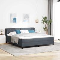 Boxspringbed met matras fluweel donkergrijs 180x200 cm