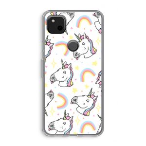 Rainbow Unicorn: Google Pixel 4a Transparant Hoesje