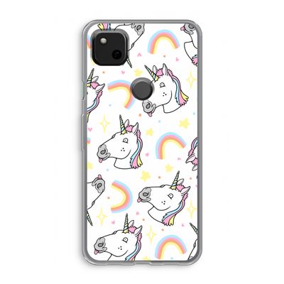 Rainbow Unicorn: Google Pixel 4a Transparant Hoesje