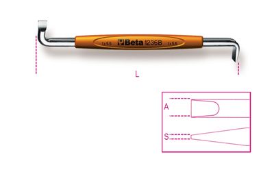 Beta Haakse schroevendraaiers voor sleufschroeven 1236B 1,2X8 - 012360204