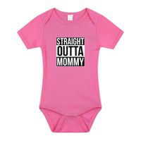Straight outta mommy geboorte cadeau / kraamcadeau romper roze voor babys / meisjes 92 (18-24 maanden)  -
