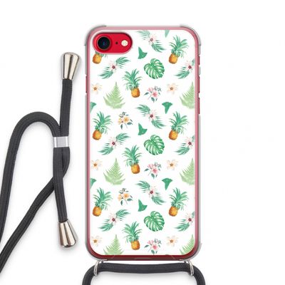 Ananas bladeren: iPhone SE 2020 Transparant Hoesje met koord