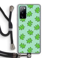 Groene blaadjes: Samsung Galaxy S20 FE / S20 FE 5G Transparant Hoesje met koord