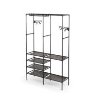 Kledingkast Kipit Zwart Metaal Stof Polypropyleen 108 x 36 x 170 cm