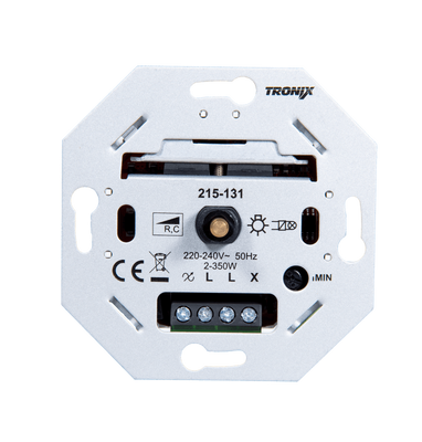 LED dimmer 2-350W universeel toepasbaar in bestaande hotelschakeling draaidruk dimmer Tronix 215-131