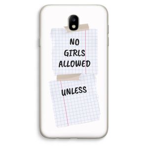 No Girls Allowed Unless: Samsung Galaxy J7 (2017) Transparant Hoesje