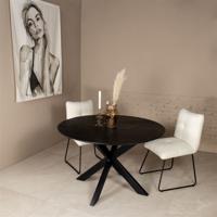 Eettafel Romeo Zwart Rond 120cm - Giga Meubel - thumbnail