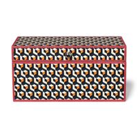 Decoratie box boho - rood/zwart- 18x10x9 cm - thumbnail