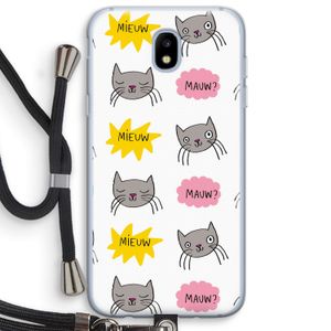 Meow: Samsung Galaxy J5 (2017) Transparant Hoesje met koord