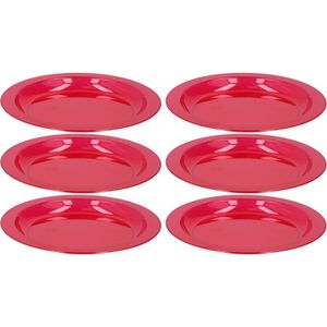 6x Rode plastic borden/bordjes 20 cm