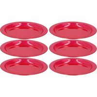 6x Rode plastic borden/bordjes 20 cm