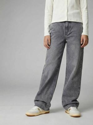 Wijde broek denim voor meisjes denimgrijs