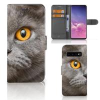 Telefoonhoesje | Met pasjeshouder | Samsung Galaxy S10 Britse Korthaar Telefoonhoesje | Met pasjeshouder | Samsung Galaxy S10 Britse Korthaar