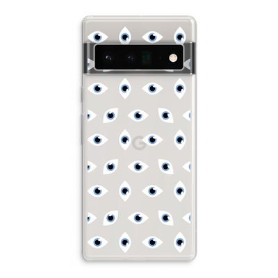 Eyes pattern: Google Pixel 6 Pro Transparant Hoesje