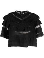 ISABEL MARANT haut crop Cielo à volants superposés - Noir