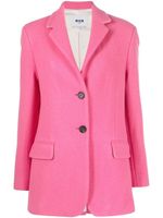 MSGM blazer boutonné à col cranté - Rose