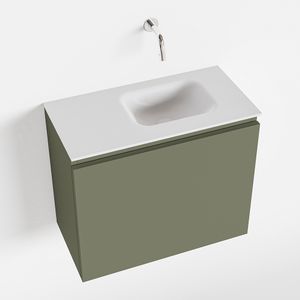 MONDIAZ OLAN 60cm toiletmeubel army. LEX wastafel talc rechts geen kraangat
