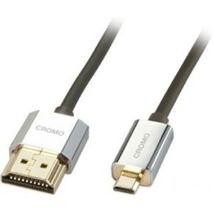 Lindy HDMI - Micro HDMI, 0.5m HDMI kabel 0,5 m HDMI Type A (Standaard) HDMI Type D (Micro) Zwart, Zilver