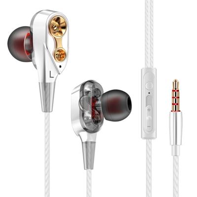 QKZ CK8 HiFi in-ear vier-eenheid sport muziek koptelefoon (wit)